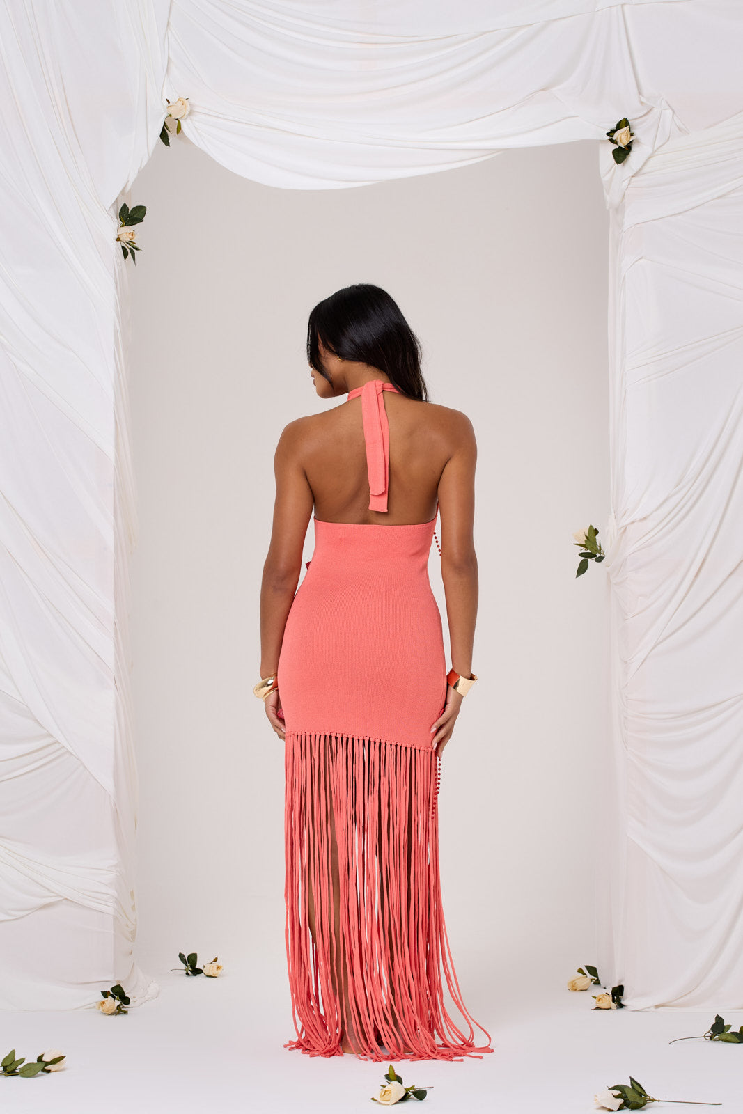 Fibi | Flower Maxi Dress Peach