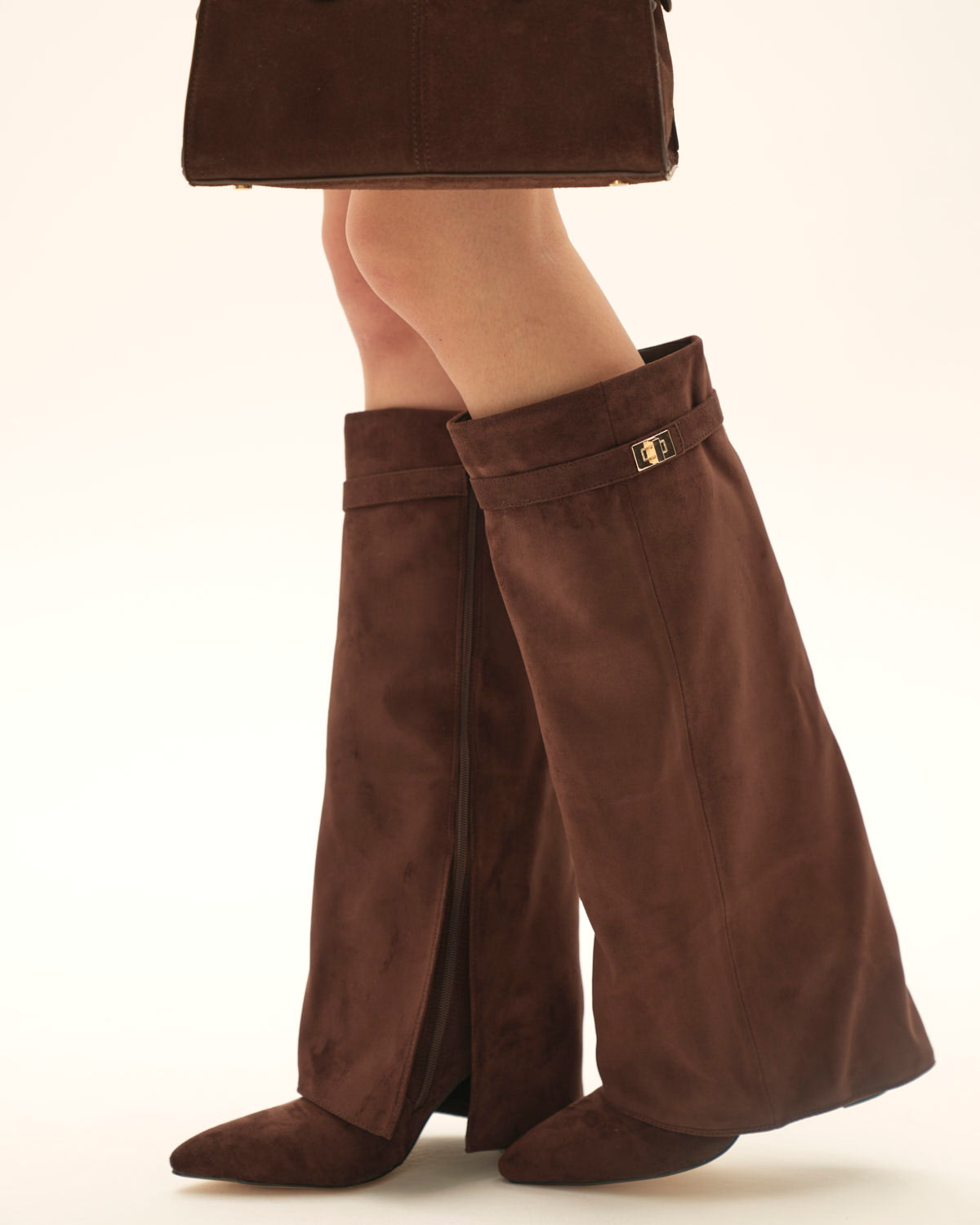 Suede knee high boots