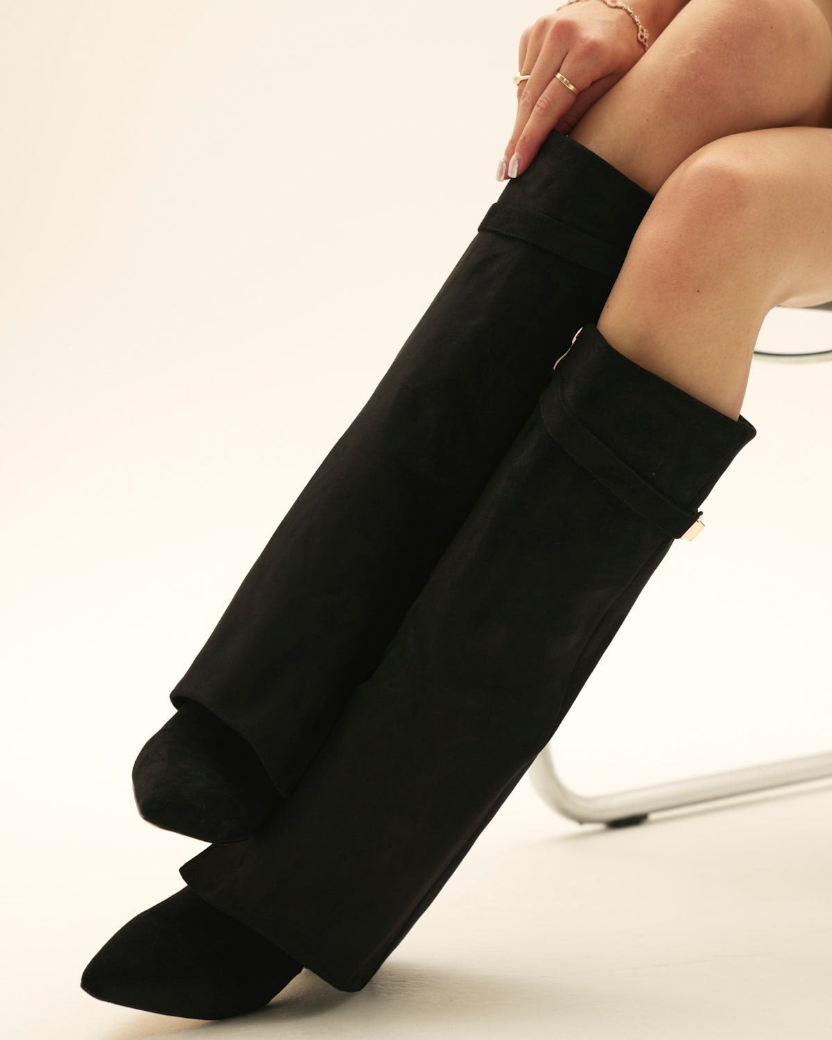 Suede knee high boots