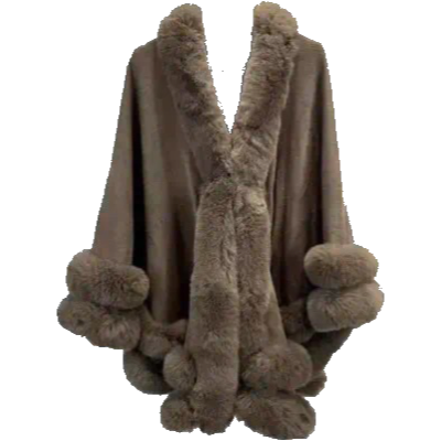 ‘VIP’ Faux Fur Cape - Mocha