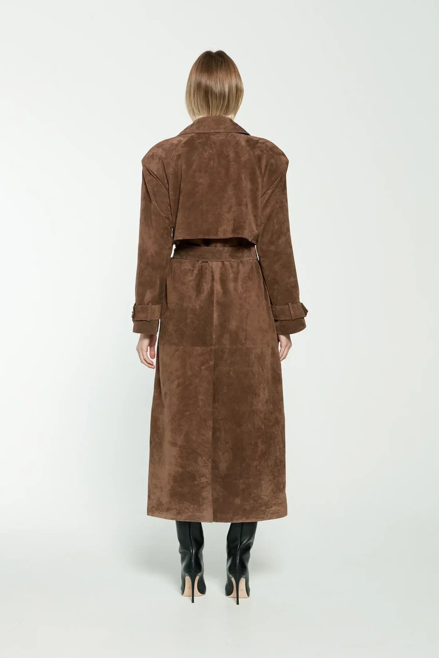 Anna - Suede Leather Trench Coat