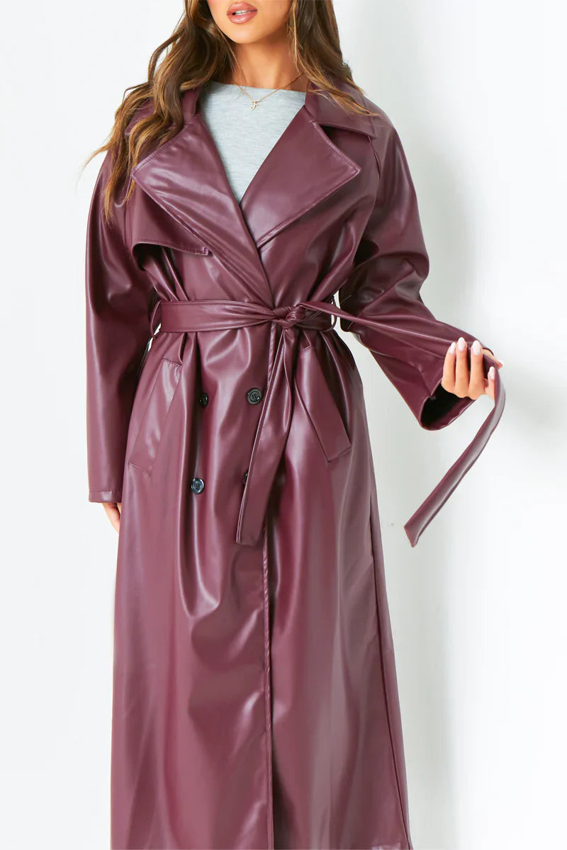 Dani Leather Trench Coat