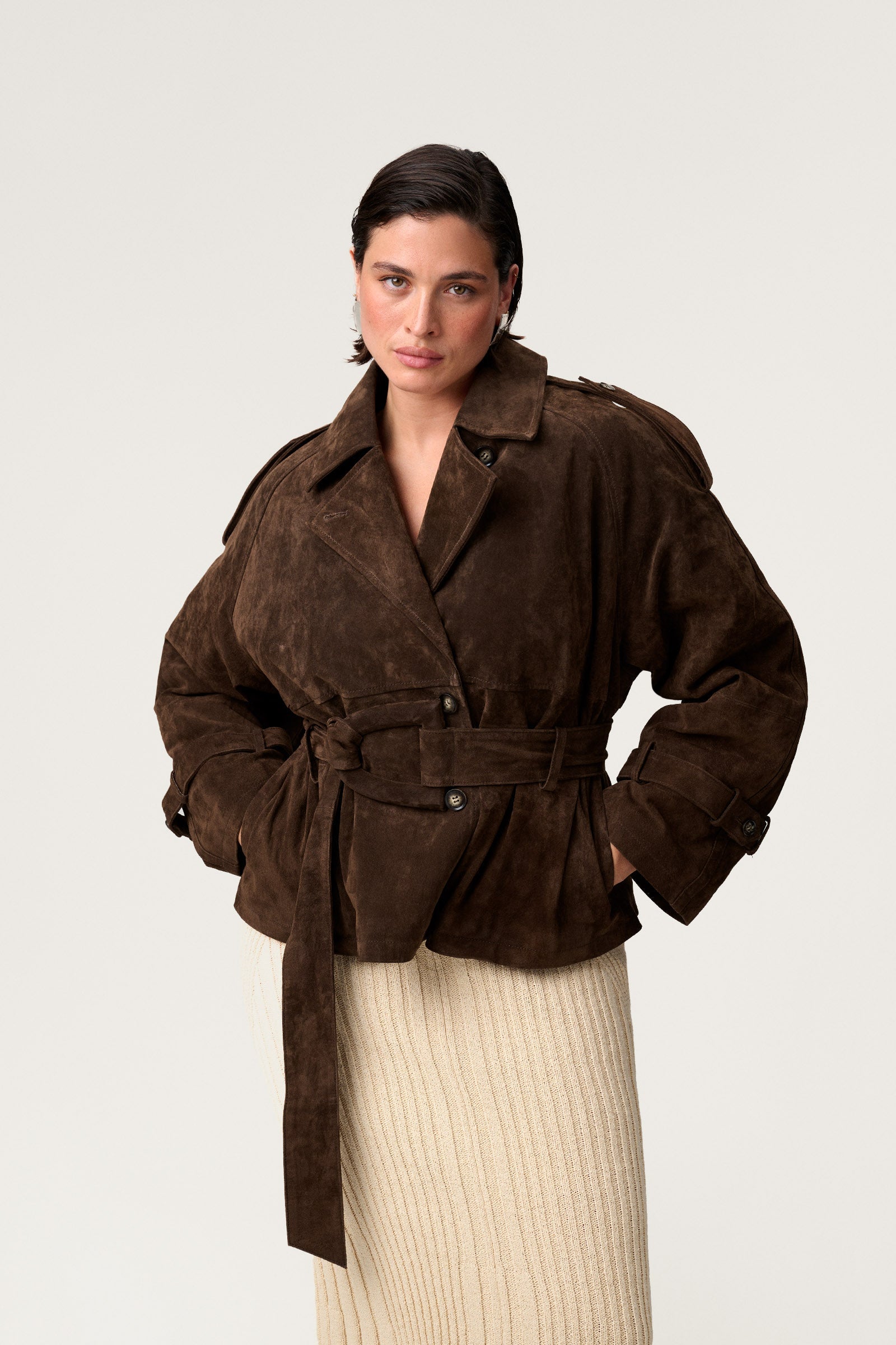 NEILE CROPPED TRENCH COAT