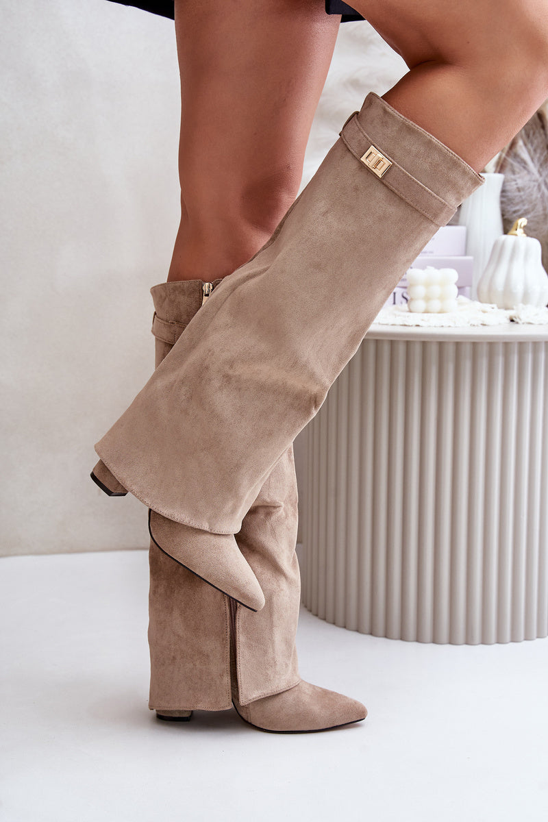 Suede knee high boots